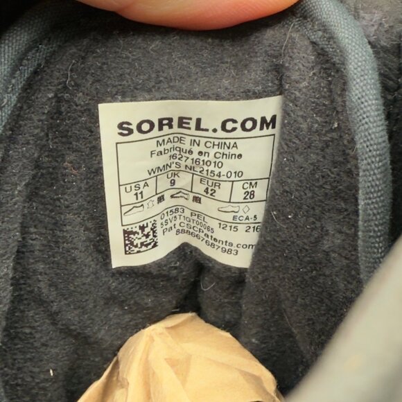 Sorel Slim Boot Lace Up Black Ankle Boots Heel Women Size 11 Winter Warm READ - Picture 11 of 14